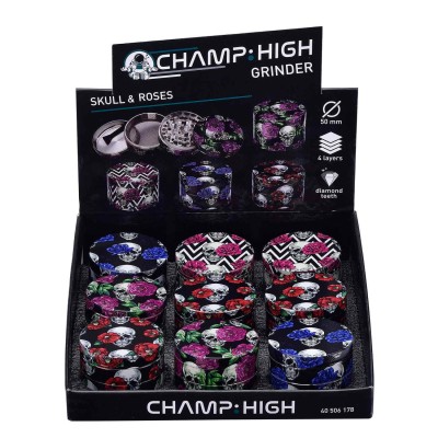 Champ High Grinder Skull & Roses